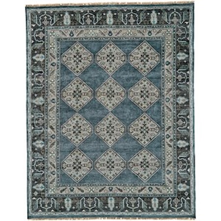 Dark Blue/Gray 2'-6" x 8' Runner Rug