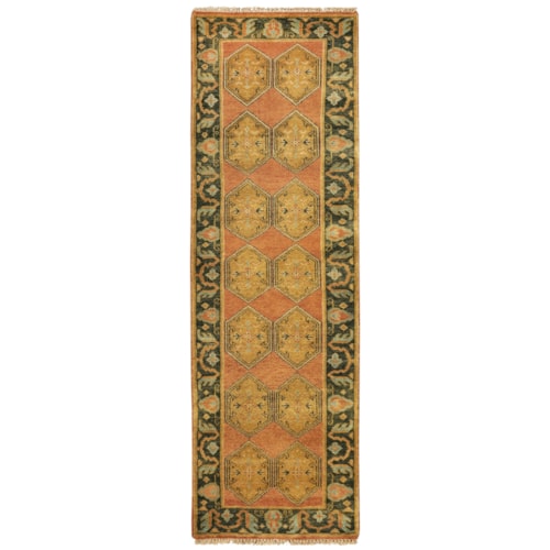 Rust/Charcoal 2'-6" x 8' Runner Rug