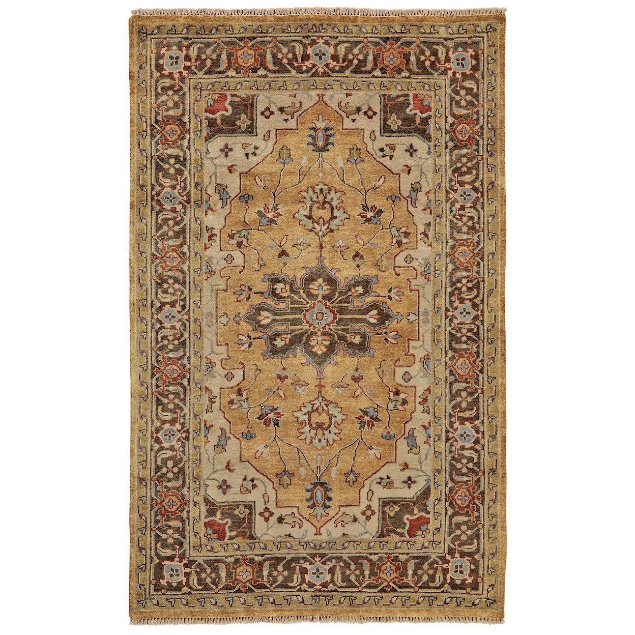 Feizy Rugs Ustad Gold/Brown 5'-6" x 8'-6" Area Rug