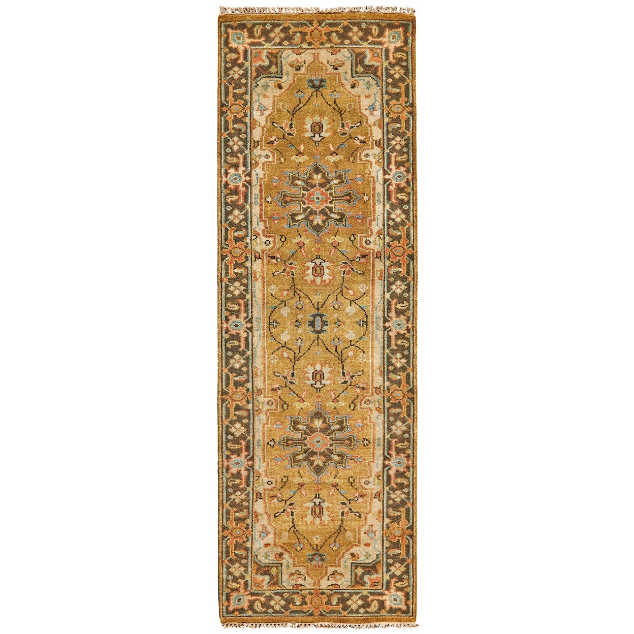 Feizy Rugs Ustad Gold/Brown 5'-6" x 8'-6" Area Rug