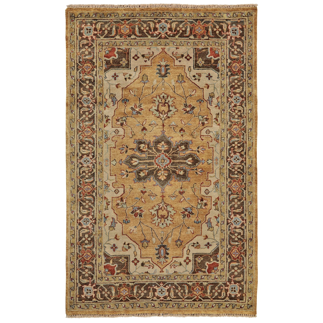 Feizy Rugs Ustad Gold/Brown 9'-6" x 13'-6" Area Rug