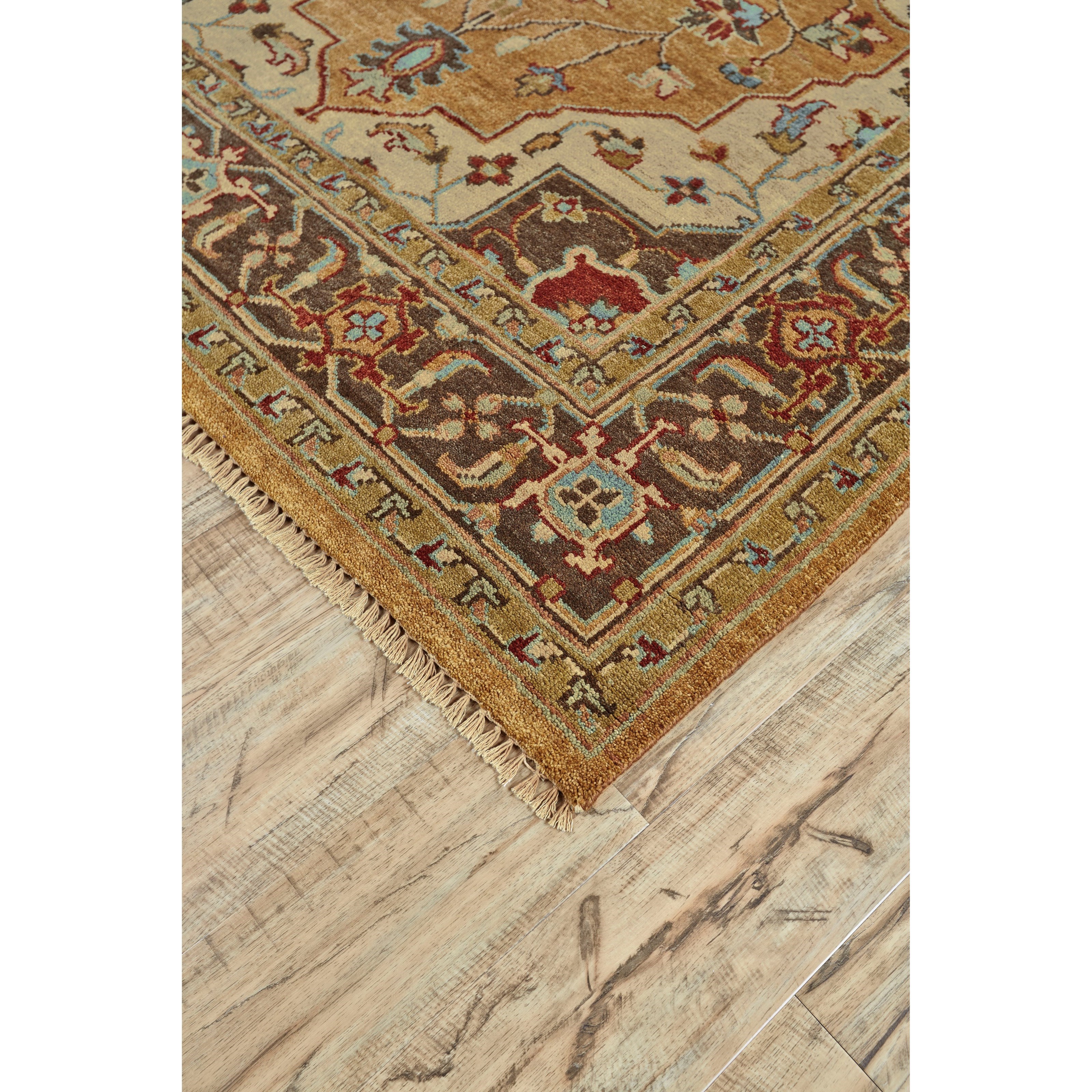Feizy Rugs Ustad Gold/Brown 9'-6" x 13'-6" Area Rug