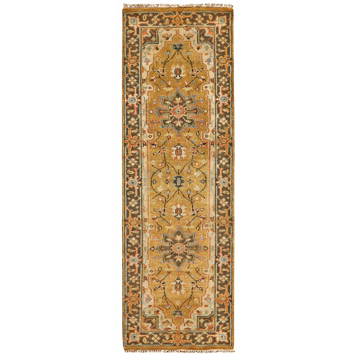 Feizy Rugs Ustad Gold/Brown 2'-6" x 8' Runner Rug