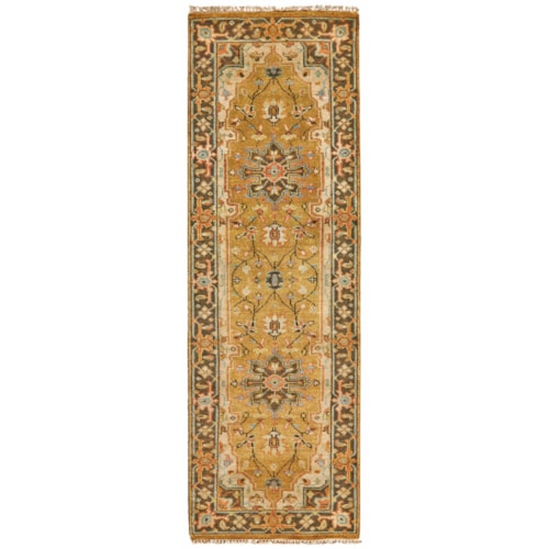 Gold/Brown 2'-6" x 8' Runner Rug