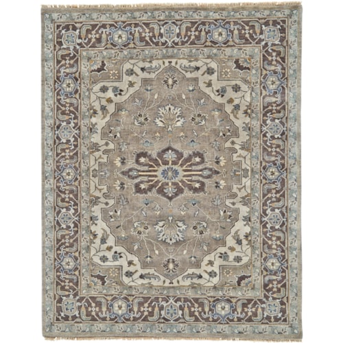 Ivory/Walnut 7'-9" x 9'-9" Area Rug