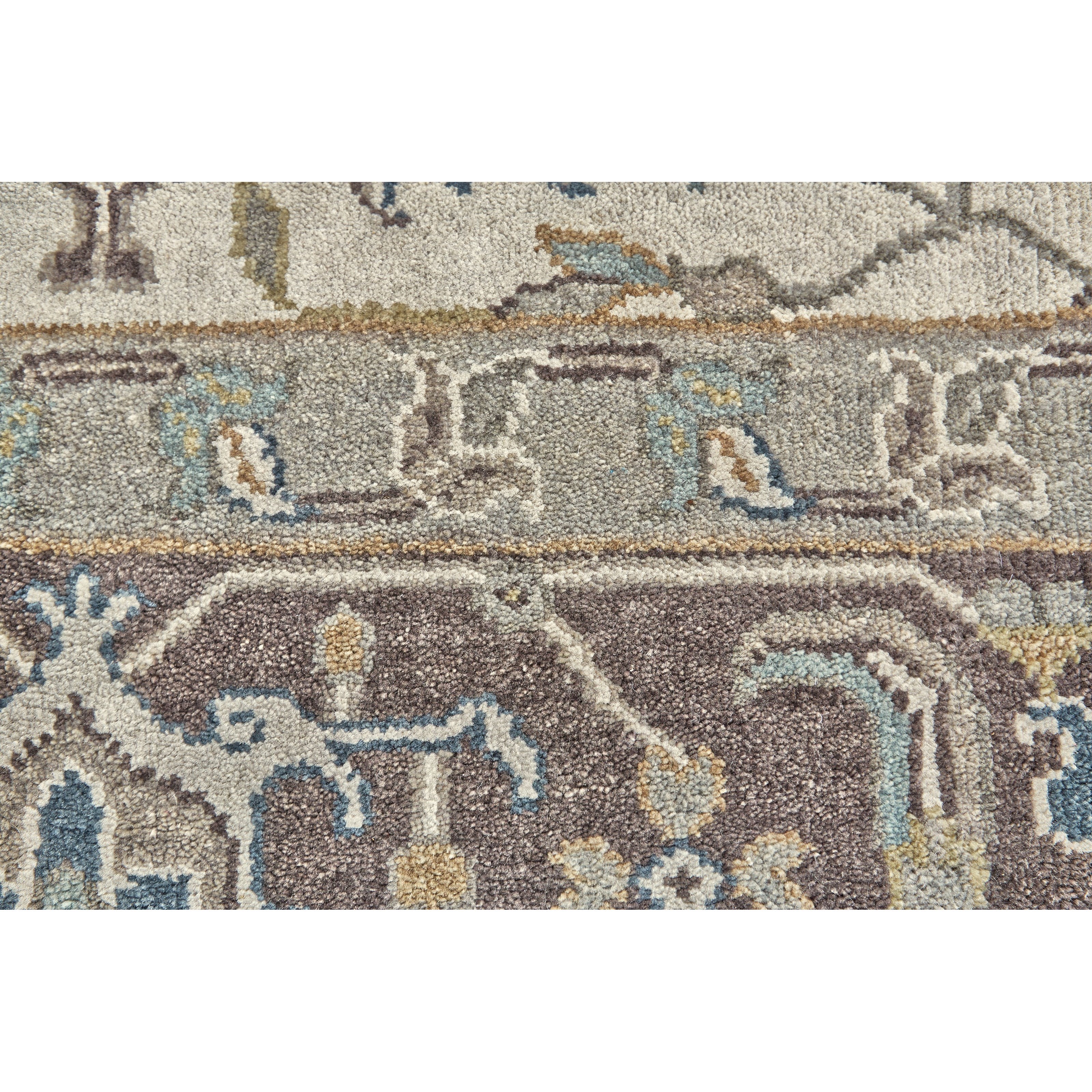 Feizy Rugs Ustad Ivory/Walnut 7'-9" x 9'-9" Area Rug