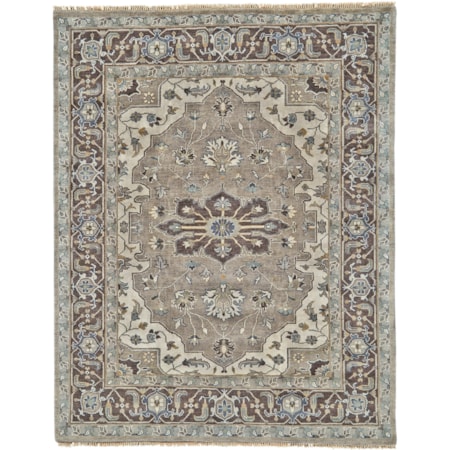 Ivory/Walnut 9'-6" x 13'-6" Area Rug