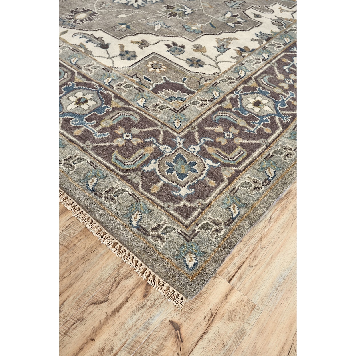 Feizy Rugs Ustad Ivory/Walnut 2' x 3' Area Rug