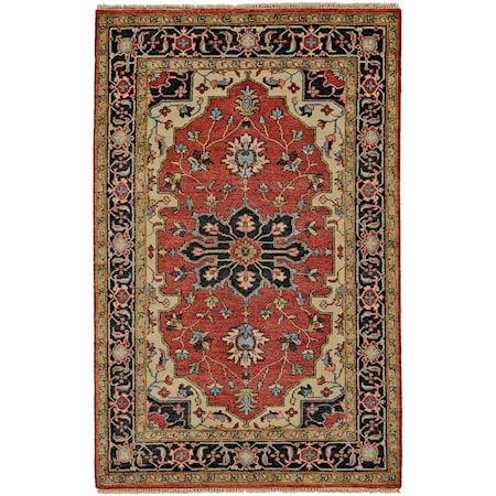 Red/Black 5'-6" x 8'-6" Area Rug