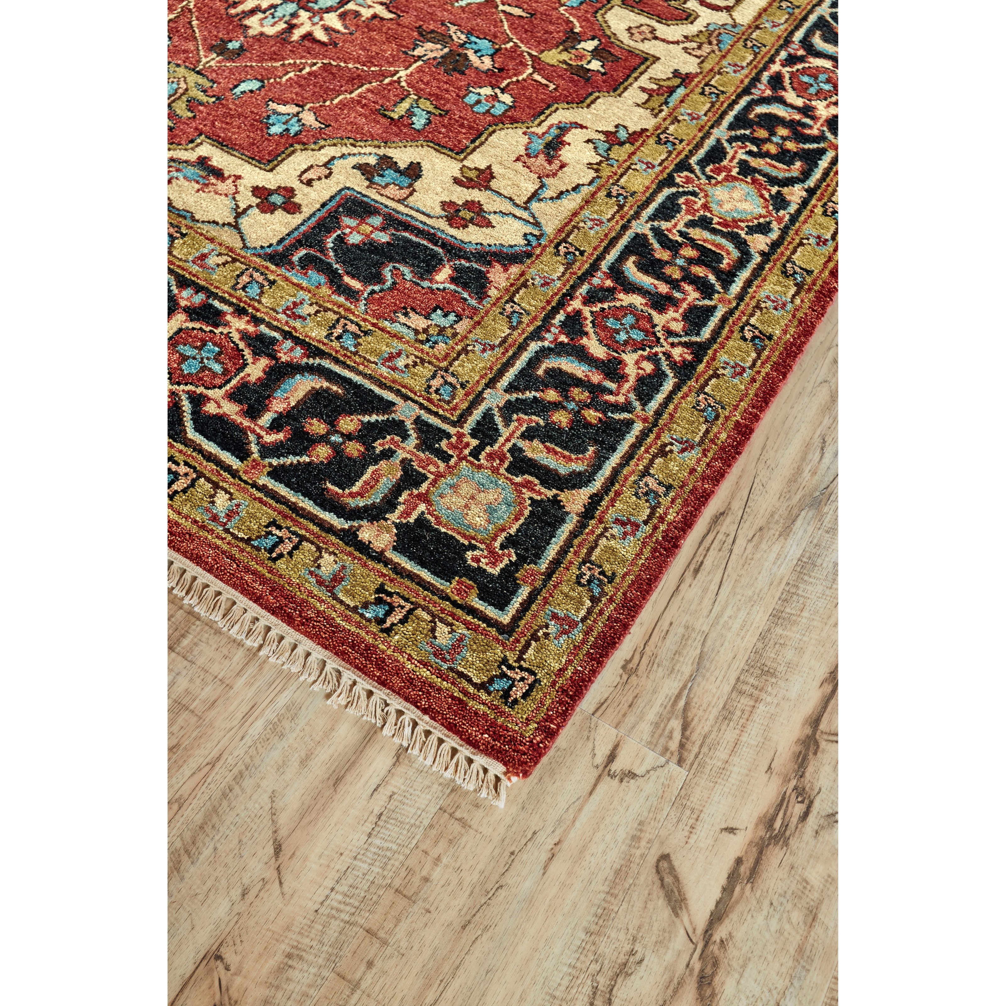 Feizy Rugs Ustad Red/Black 7'-9" x 9'-9" Area Rug