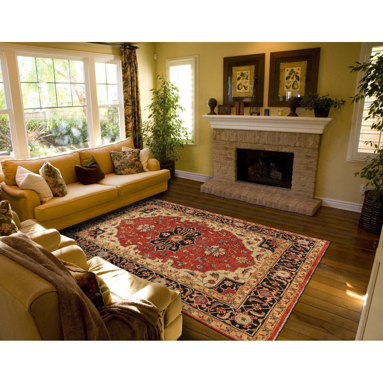 Feizy Rugs Ustad Red/Black 7'-9" x 9'-9" Area Rug