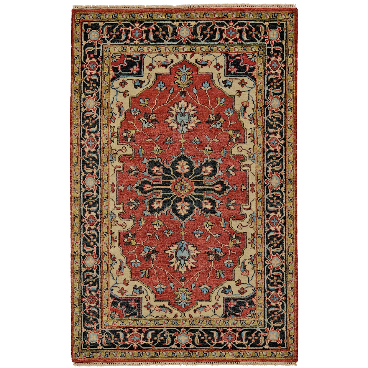 Feizy Rugs Ustad Red/Black 8'-6" x 11'-6" Area Rug