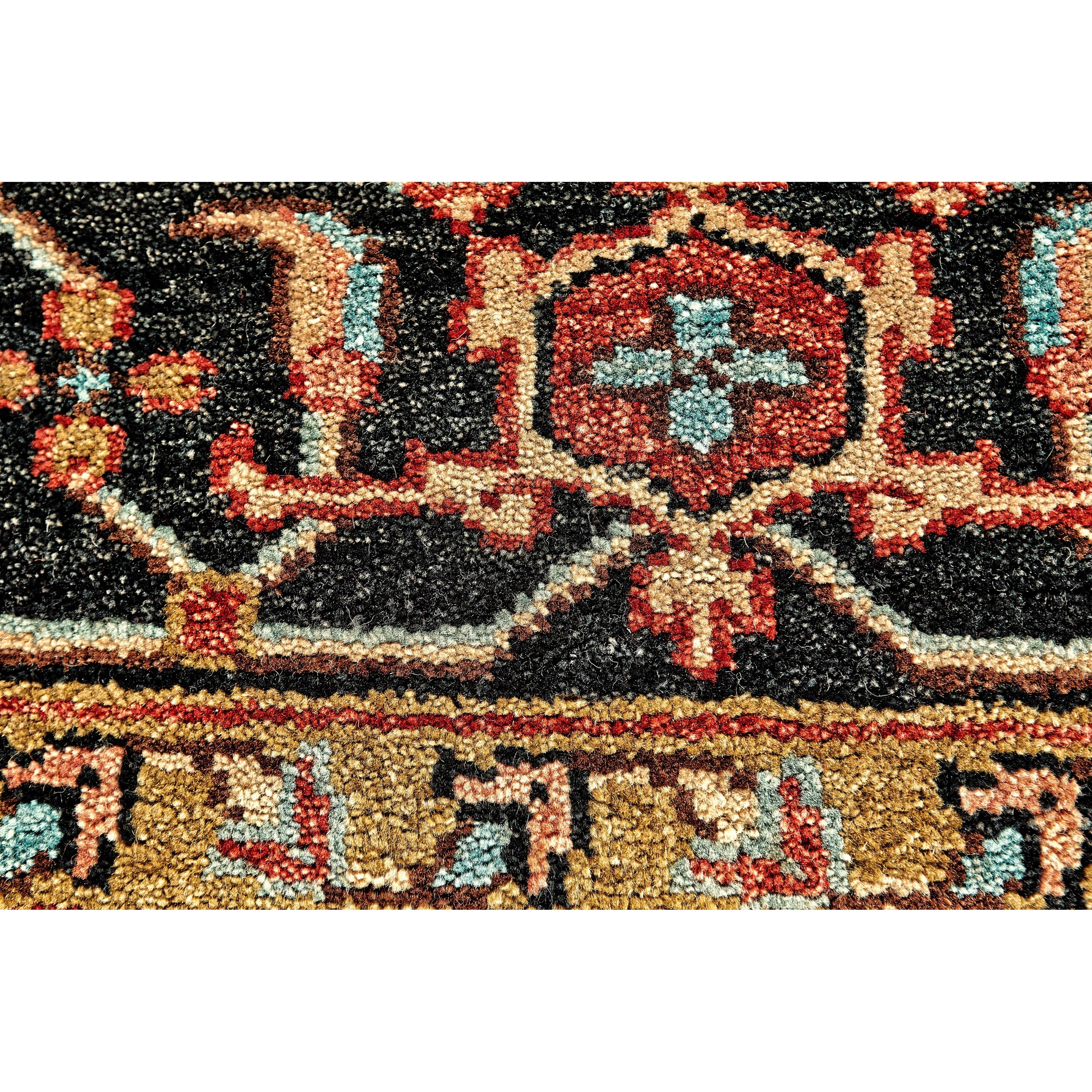Feizy Rugs Ustad Red/Black 9'-6" x 13'-6" Area Rug