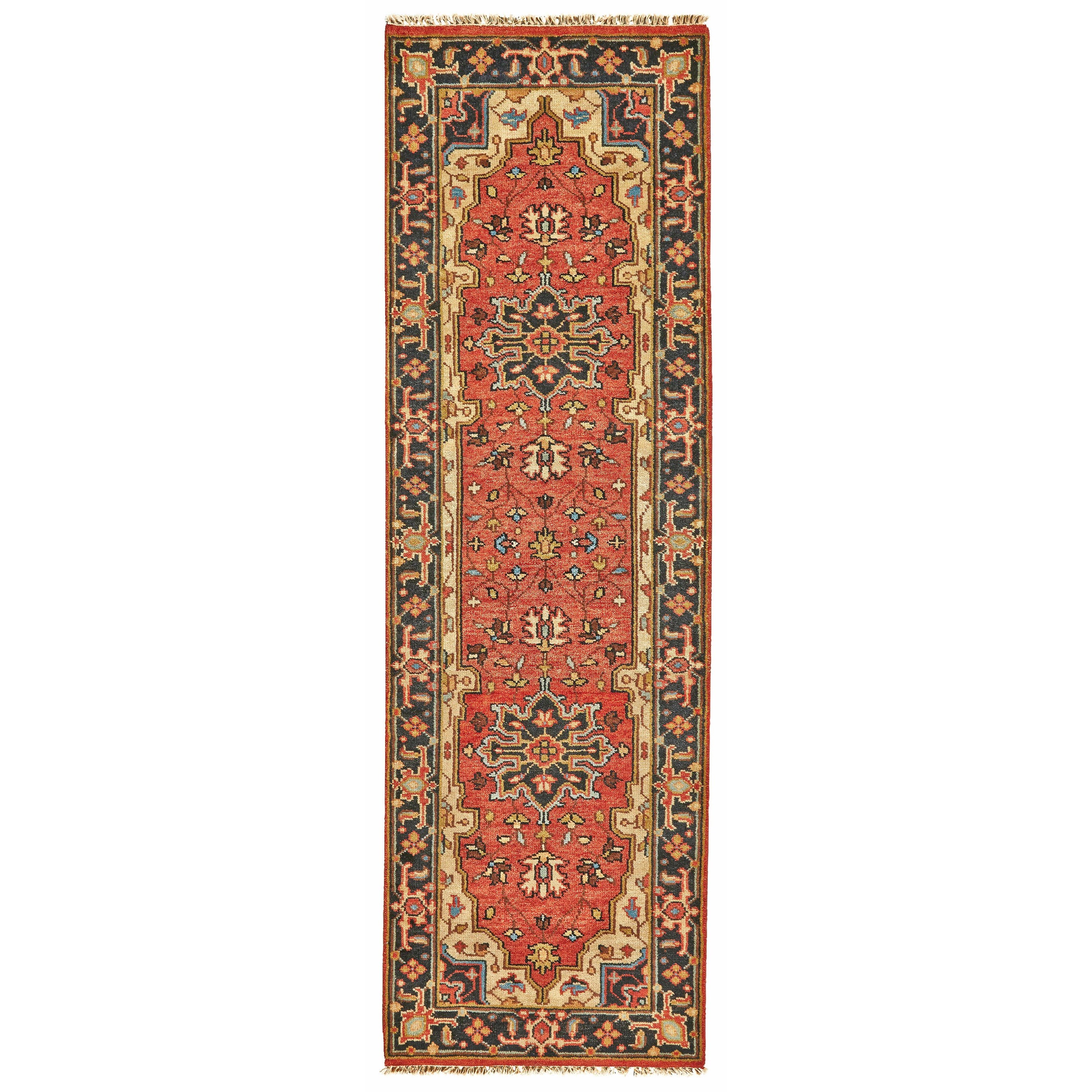 Feizy Rugs Ustad Red/Black 9'-6" x 13'-6" Area Rug