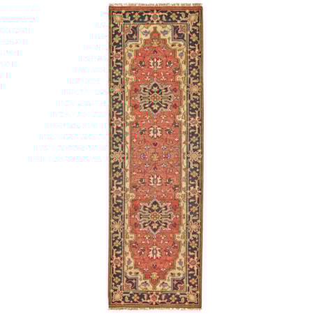 Red/Black 2'-6" x 8' Runner Rug