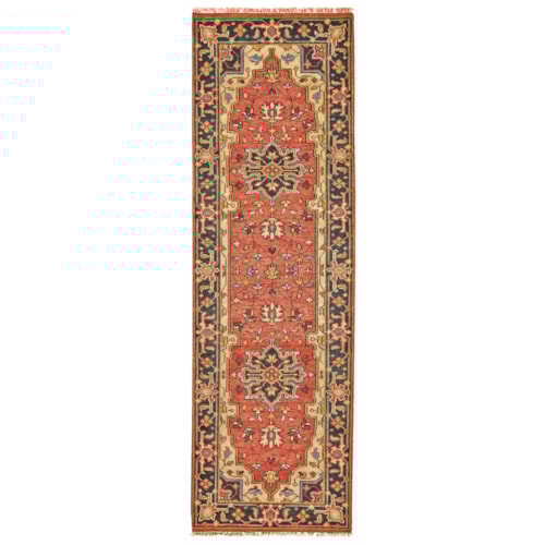 Red/Black 2'-6" x 8' Runner Rug