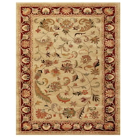 Ivory/Red 3'-6" x 5'-6" Area Rug