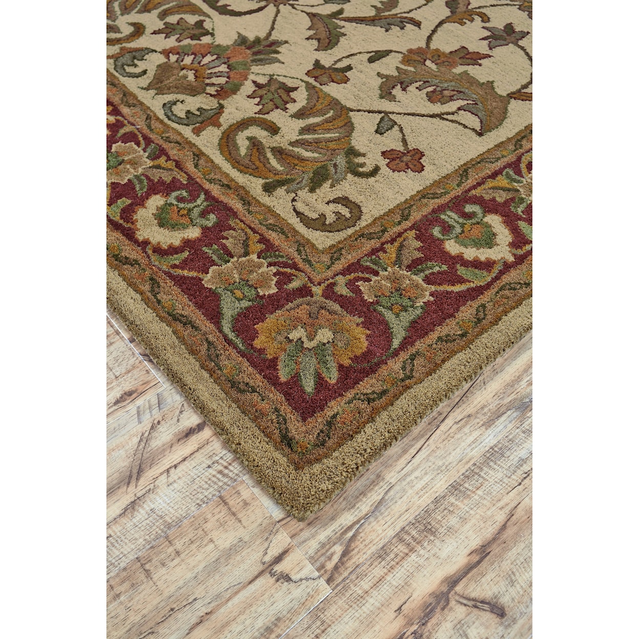 Feizy Rugs Yale Ivory/Red 5' x 8' Area Rug