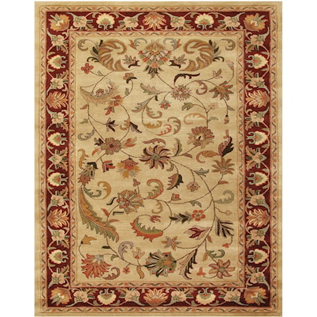 Ivory/Red 8' X 11' Area Rug