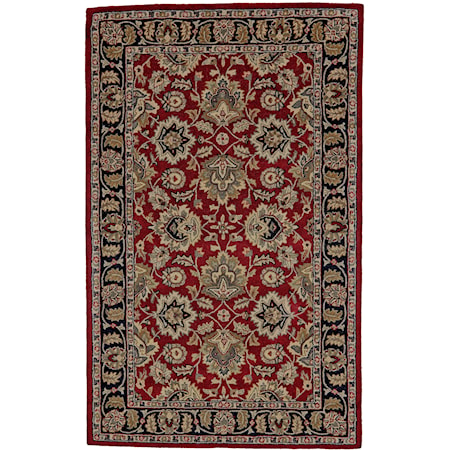 Red/Black 3'-6" x 5'-6" Area Rug