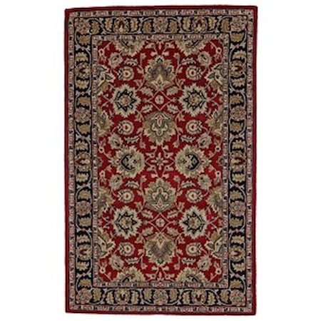 Red/Black 3'-6" x 5'-6" Area Rug
