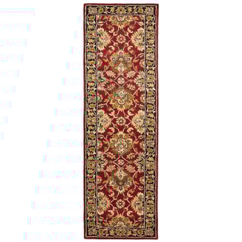 Red/Black 2'-3" x 8' Runner Rug