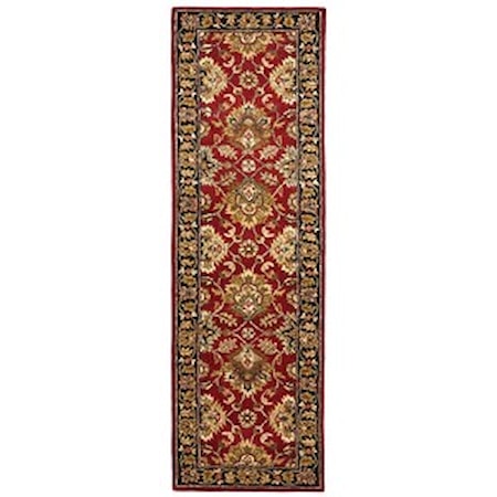 Red/Black 2'-3" x 8' Runner Rug