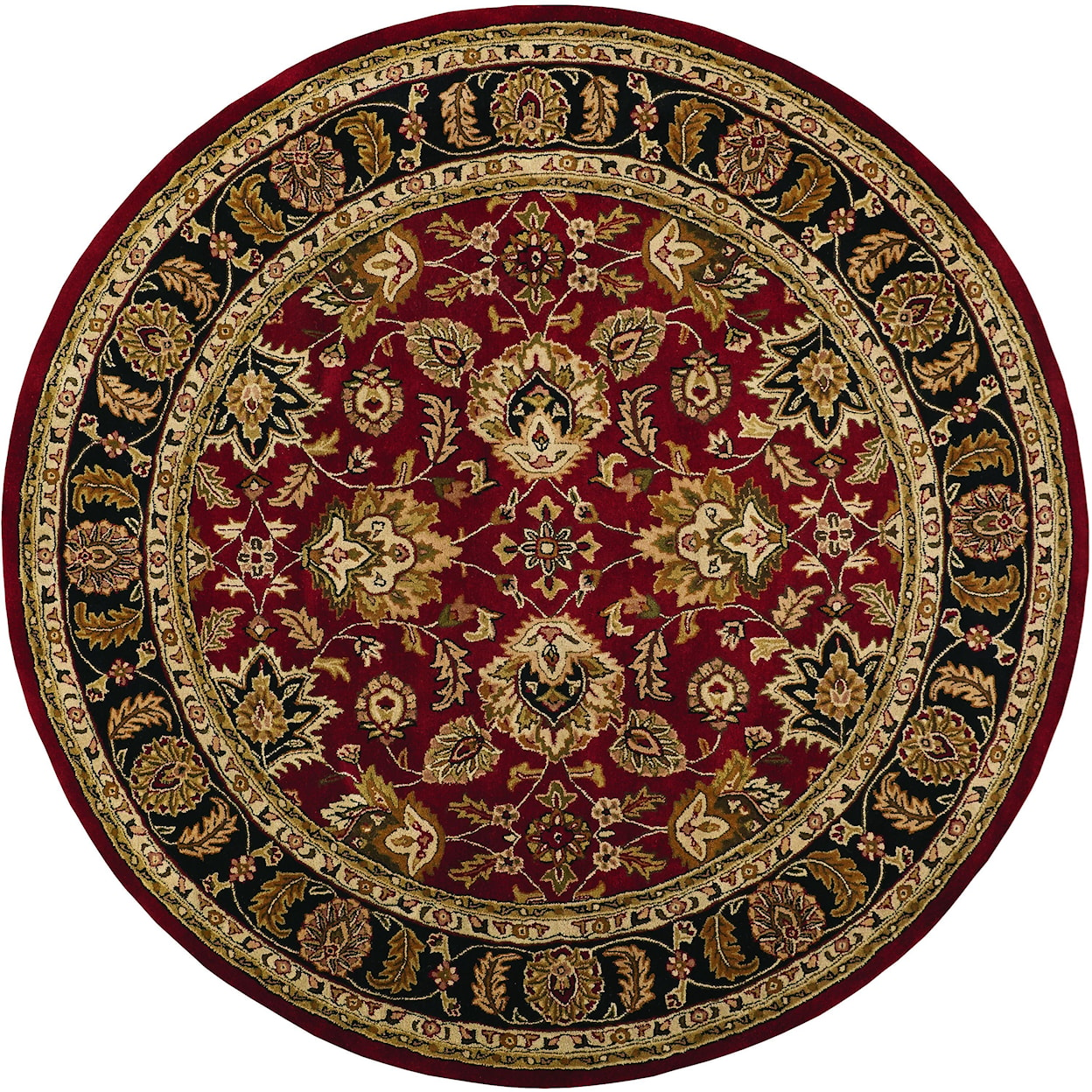Feizy Rugs Yale Red/Black 8' x 8' Round Area Rug