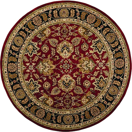 Red/Black 8' x 8' Round Area Rug