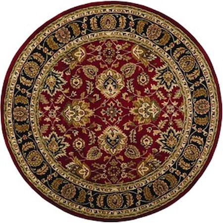 Red/Black 8' x 8' Round Area Rug