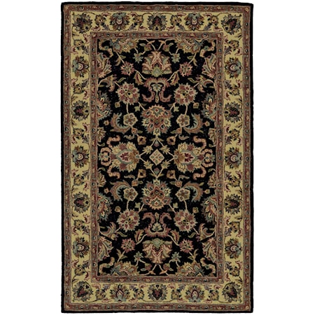 Black/Gold 3'-6" x 5'-6" Area Rug