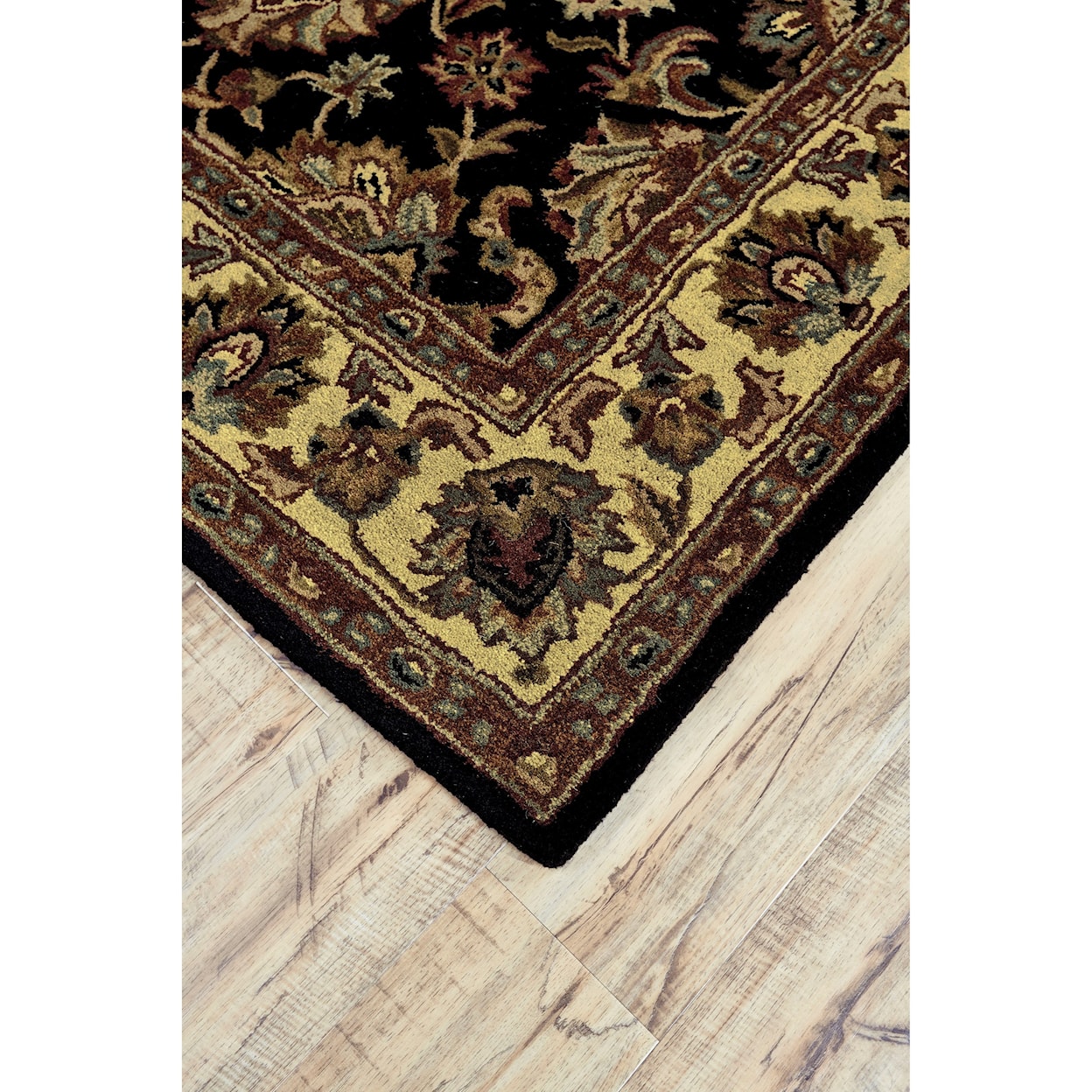 Feizy Rugs Yale Black/Gold 3'-6" x 5'-6" Area Rug