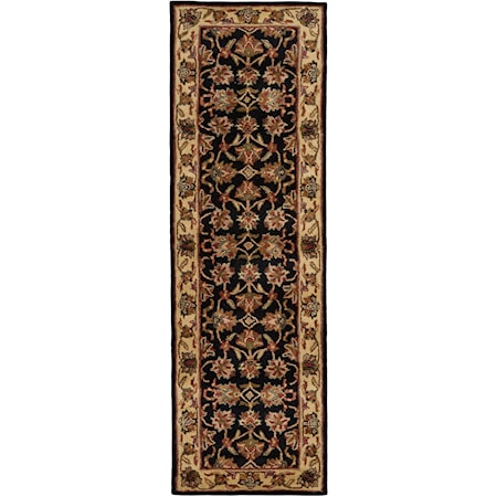 Black/Gold 2'-3" x 8' Runner Rug