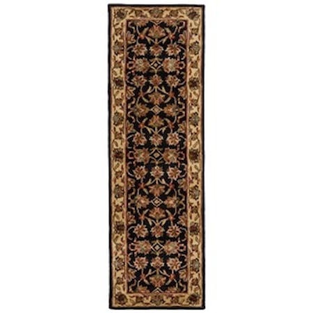 Black/Gold 2'-3" x 8' Runner Rug