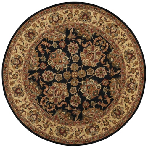 Black/Gold 8' x 8' Round Area Rug