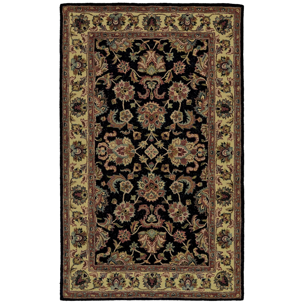 Feizy Rugs Yale Black/Gold 8' x 8' Round Area Rug