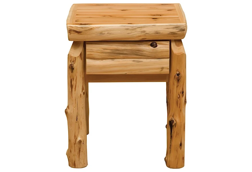 Cedar One Drawer Nightstand by Fireside Lodge at Mueller Furniture