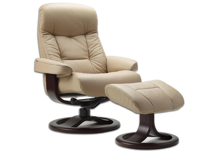 Muldal Large Recliner and Ottoman Set by Fjords by Hjellegjerde at Saugerties Furniture Mart