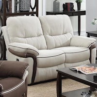 Casual Power Reclining Love Seat with Plush Arms