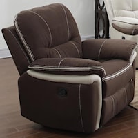 Casual Power Recliner with Pillow Top Arms