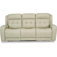 Transitional Power Reclining Sofa with Power Headrest and Storage Console