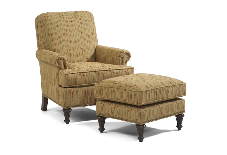 Accents Flemington Chair & Ottoman by Flexsteel at Goffena Furniture & Mattress Center