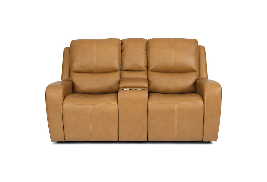 Latitudes - Aiden Power Reclining Console Loveseat by Flexsteel at Steger's Furniture
