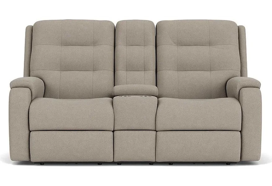 Arlo Power Headrest and Lumbar Console Loveseat by Flexsteel at Z & R Furniture