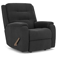 Contemporary Power Rocking Recliner with Power Headrest and Lumbar