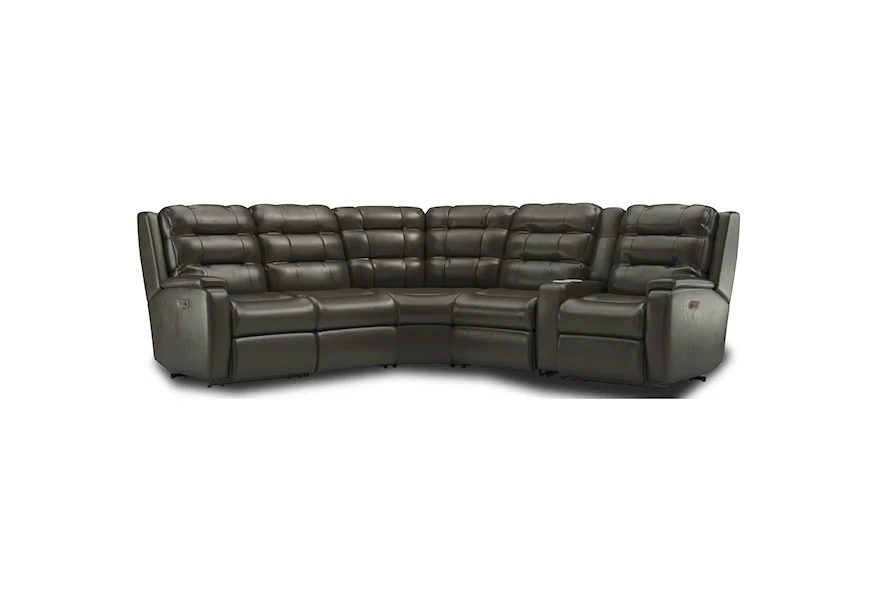 Arlo 6-Piece Power Headrest Reclining Sectional by Flexsteel at Howell Furniture
