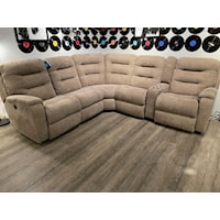 Contemporary 6-Piece Power Reclining Sectional with Cupholders