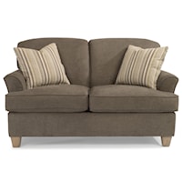 Casual Loveseat with Tapered Wood Feet