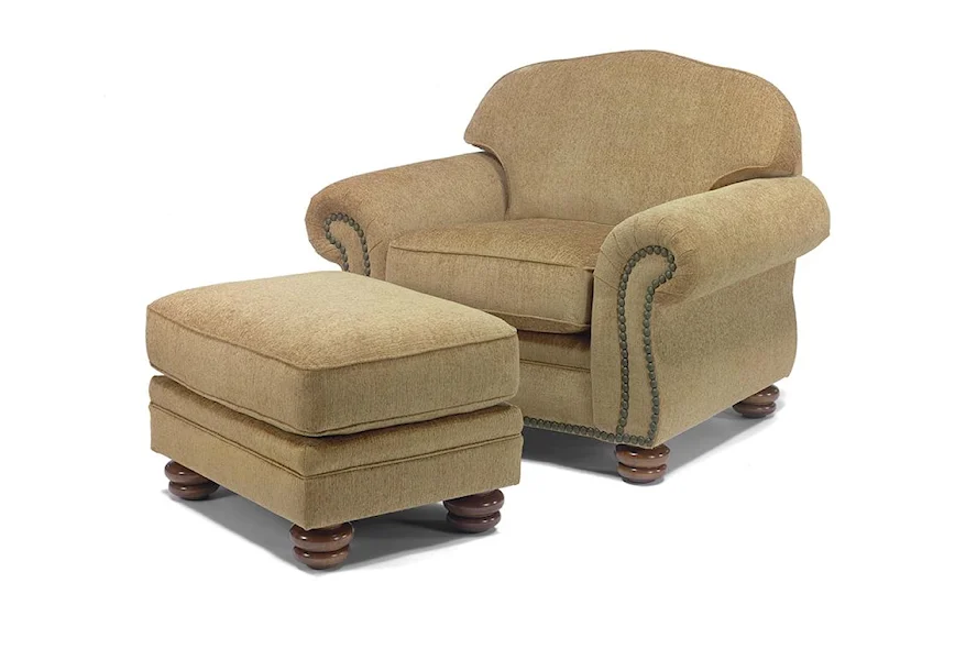 Bexley Chair and Ottoman by Flexsteel at Belpre Furniture