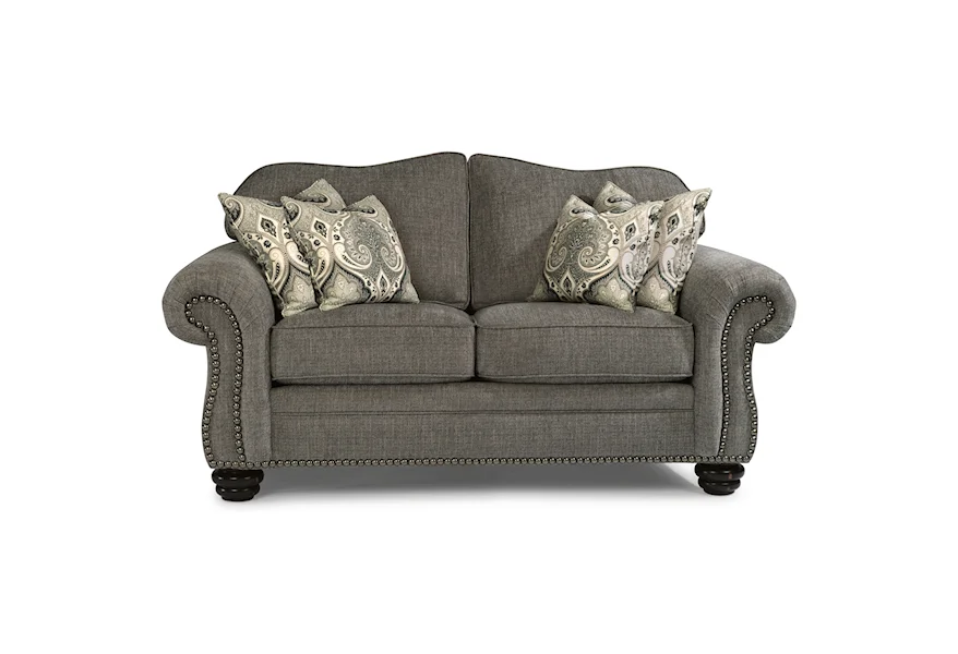 Bexley Love Seat with Nails by Flexsteel at Steger's Furniture